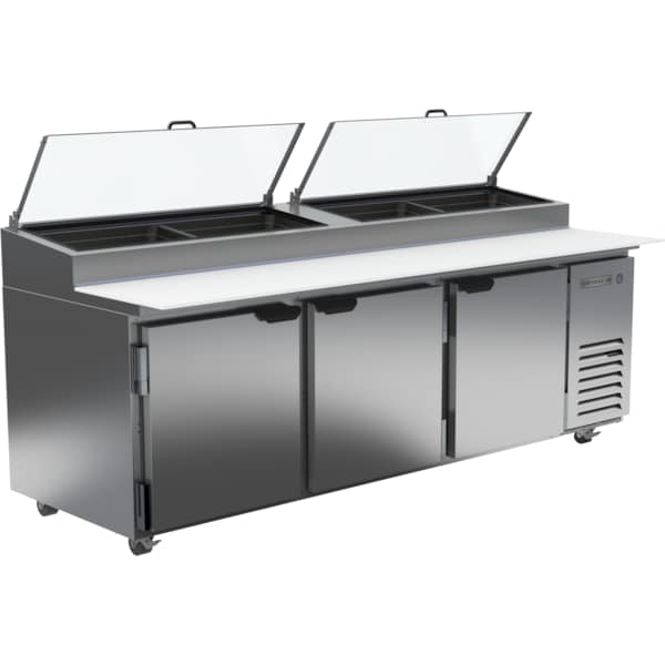 Refrigerated Pizza Prep Table, Two Door, 93", Stainless Steel